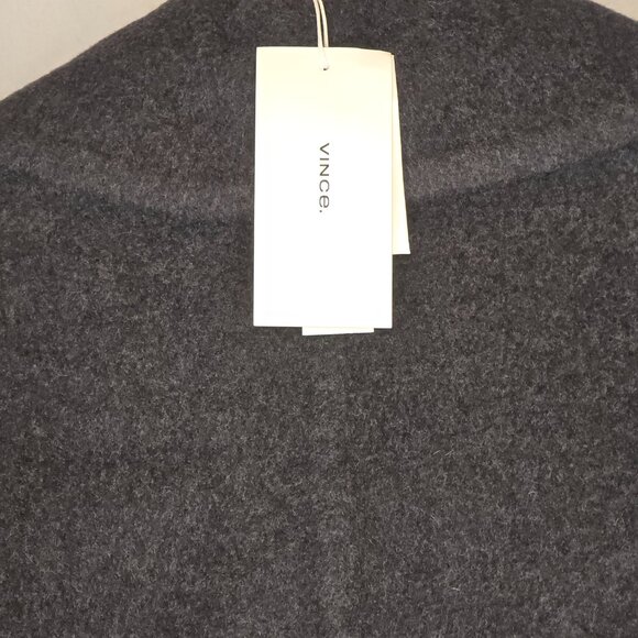 Vince. Fine Wool-Blend Car Coat, Heather Charcoal, Women's US M, NWT - Picture 4 of 7